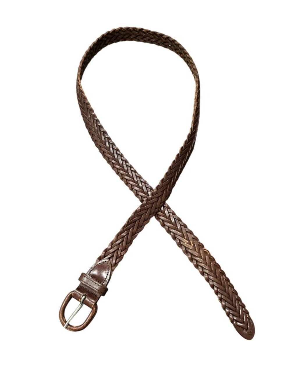 Argentina 40 Brown Full Grain Cowhide Braided Leather Belt Heritage Style
